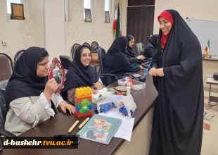 برگزاری کارگاه «جادوی حواس در آموزش هنر به روش مونته‌سوری» در آموزشکده ملی مهارت دختران الزهرا(س) بوشهر 4
