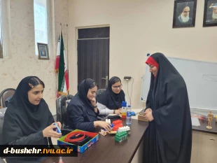 برگزاری کارگاه «جادوی حواس در آموزش هنر به روش مونته‌سوری» در آموزشکده ملی مهارت دختران الزهرا(س) بوشهر 6